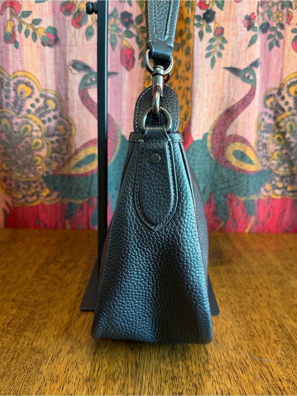 Coach Cary CC437 Black Pebbled Leather Shoulder Bag - Picture 3 of 8
